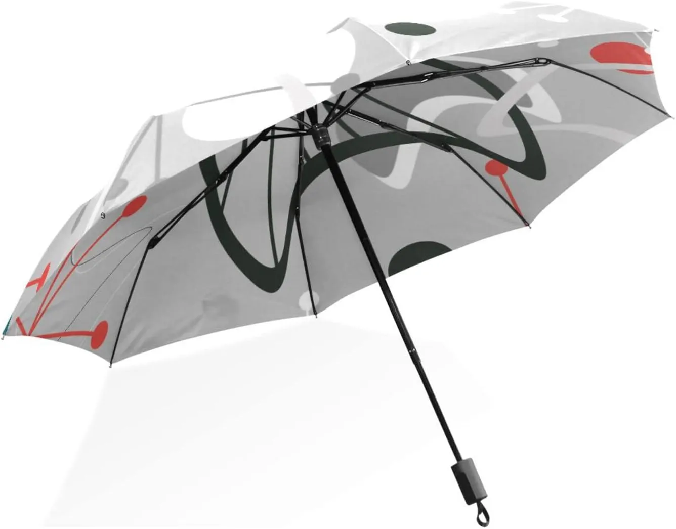 Poeticcity Rain Travel Umbrella, Hand Open Close Windproof Waterproof Folding Umbrella, Compact Canopy Strong Ray Parasol Umbrella