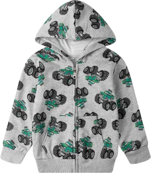 Popshion Boys Toddler Cartoon Dinosaur Hoodies Jacket Cool Long Sleeve Zipper Hooded Sport Sweatshirt Coat for Kids 1-7 Years