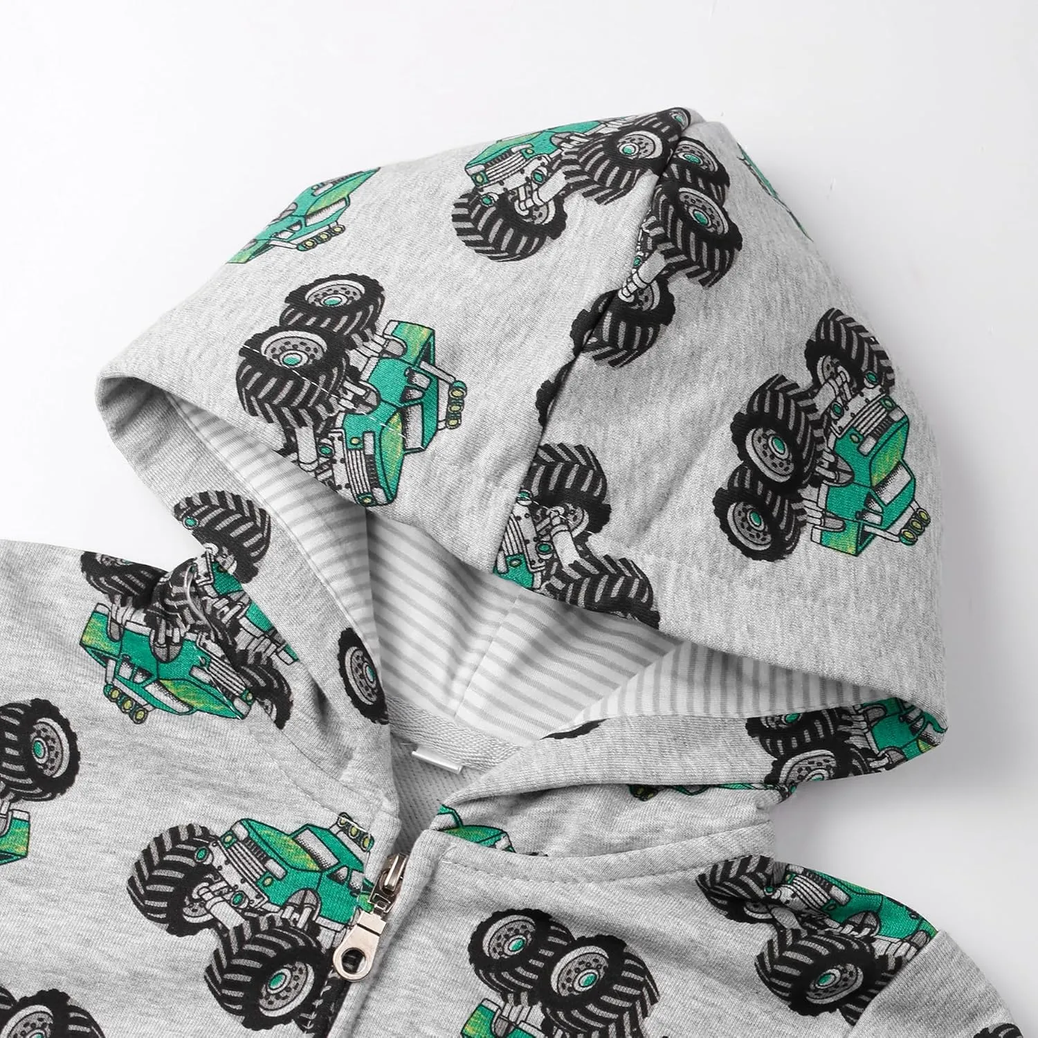 Popshion Boys Toddler Cartoon Dinosaur Hoodies Jacket Cool Long Sleeve Zipper Hooded Sport Sweatshirt Coat for Kids 1-7 Years