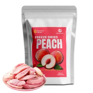 Premium Freeze Dried Peaches Chips，All Natural Dehydrated Fruit Snacks, 110g/3.88oz | No Sugar Added, Vegan & Paleo-Friendly | Add to Smoothies, Baking, Camping & Emergency Kits