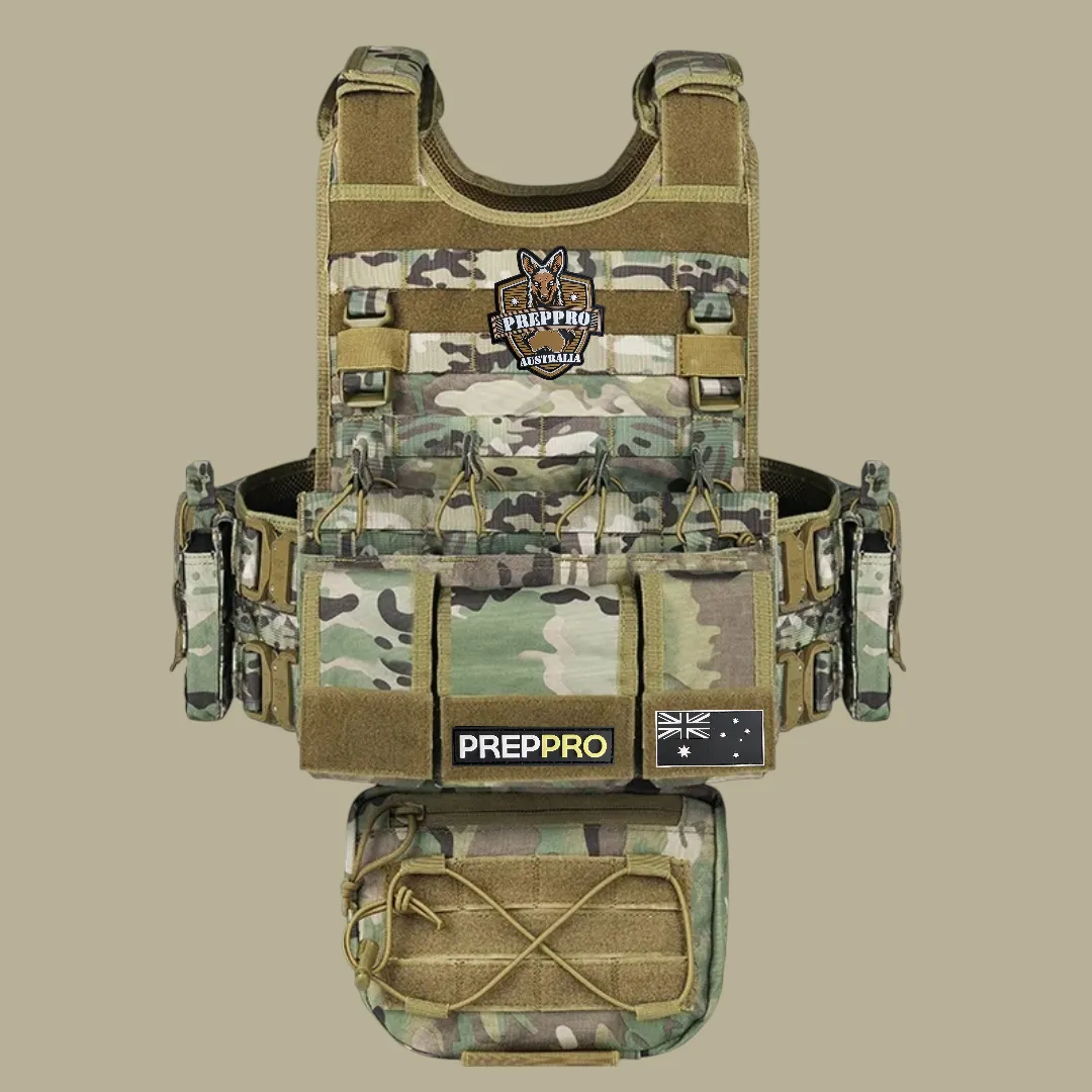 PrepPro - BRAVO- Tactical Plate Carrier Vest – Adjustable Quick-Release Design