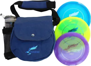 Pro Frisbee Golf Disc Set - 3 Disc Golf Discs & Blue Disc Golf Bag - Includes Disc Golf Driver, Midrange Disc & Disc Golf Putter - Pro Disc Golf Set to Enjoy The Outdoors