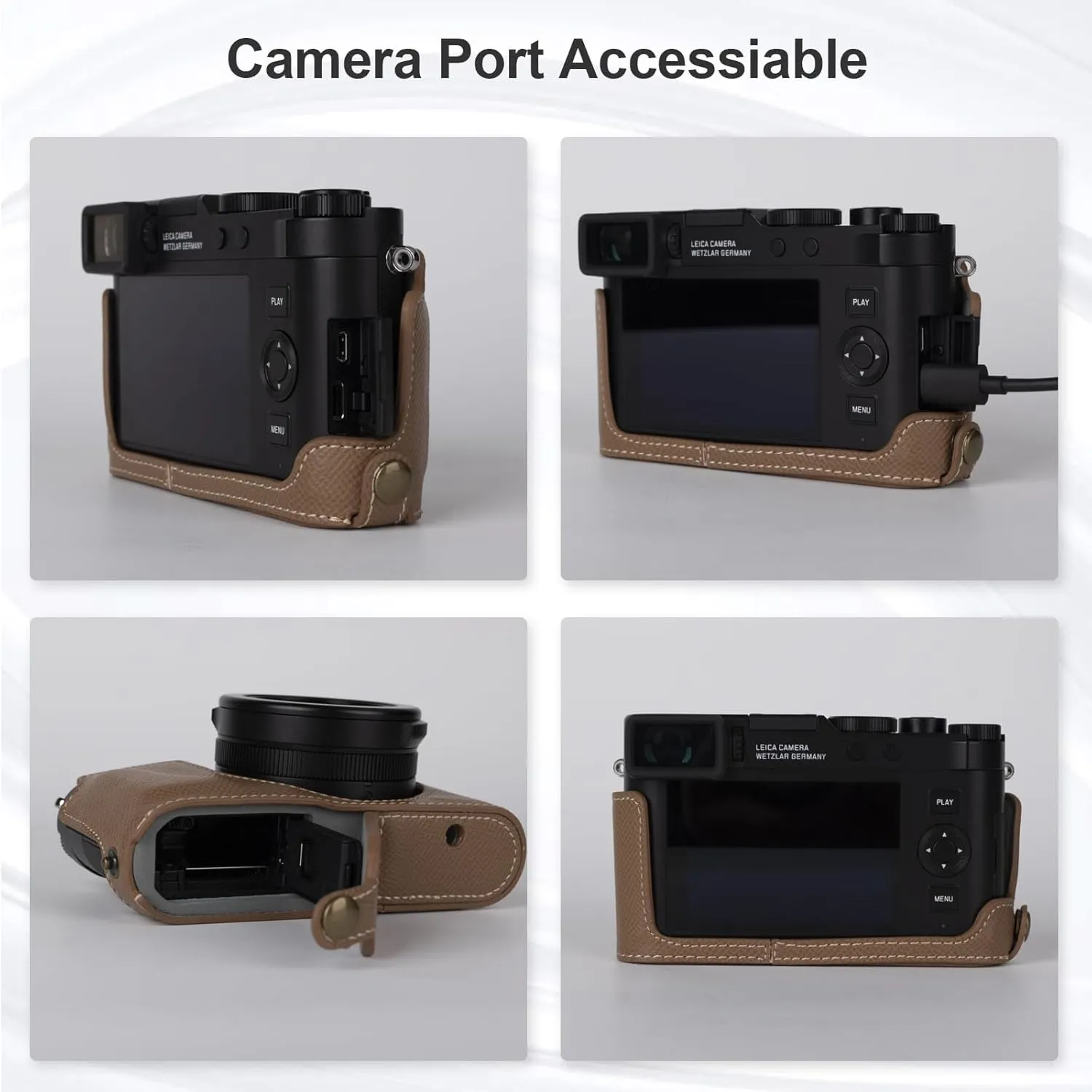 Protective Camera Case Kit for Leica D-LUX8 Camera,For Leica DLUX8 Half Case D-LUX 8 Camera Cover With Front Lens Cap With Shoulder Strap-CHOC