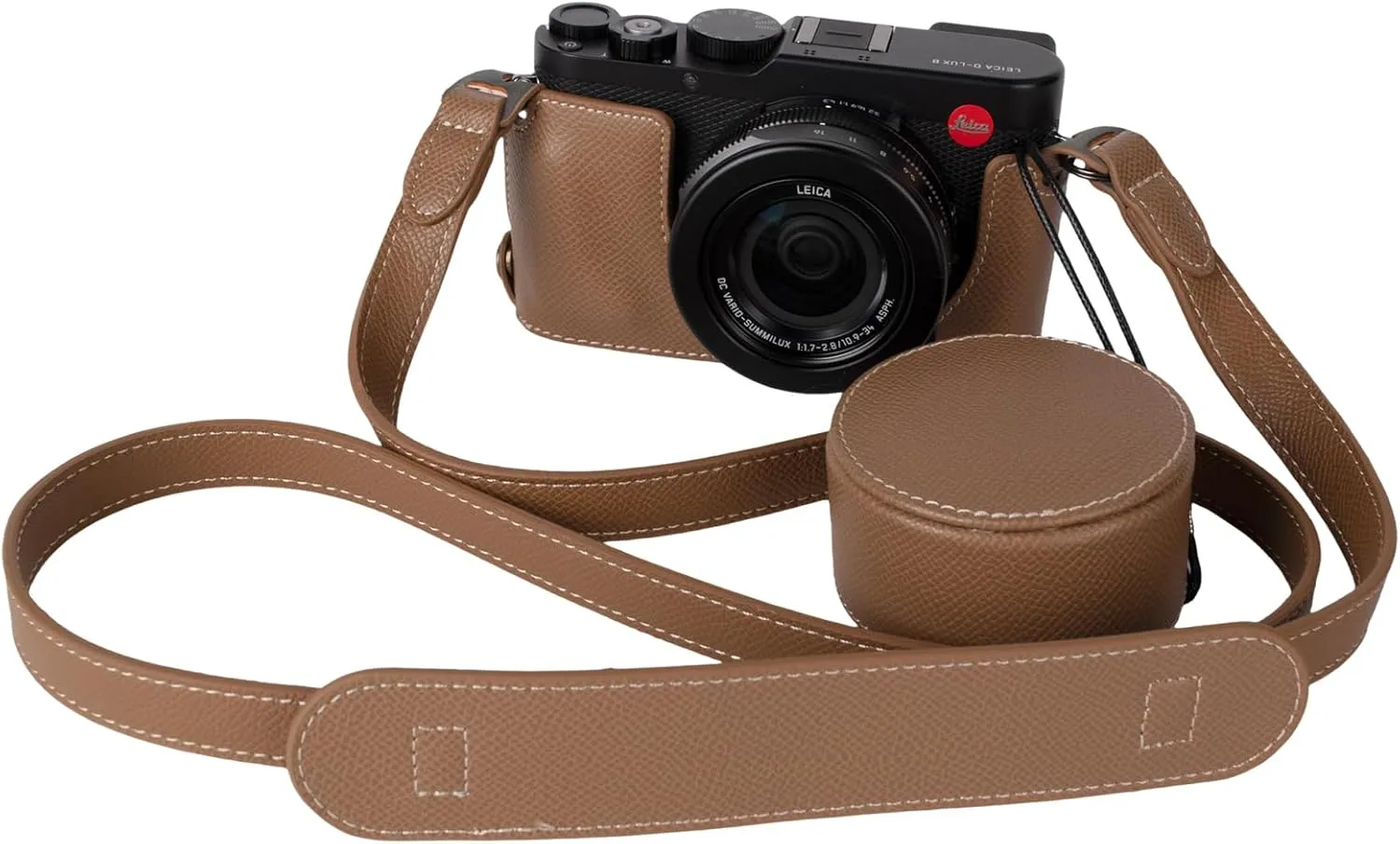 Protective Camera Case Kit for Leica D-LUX8 Camera,For Leica DLUX8 Half Case D-LUX 8 Camera Cover With Front Lens Cap With Shoulder Strap-CHOC