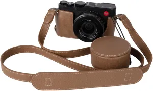 Protective Camera Case Kit for Leica D-LUX8 Camera,For Leica DLUX8 Half Case D-LUX 8 Camera Cover With Front Lens Cap With Shoulder Strap-CHOC
