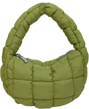 Puffer Bag Women Mini Quilted Cute Bubble Handbag Crescent Wrist Satchel Y2k Purse