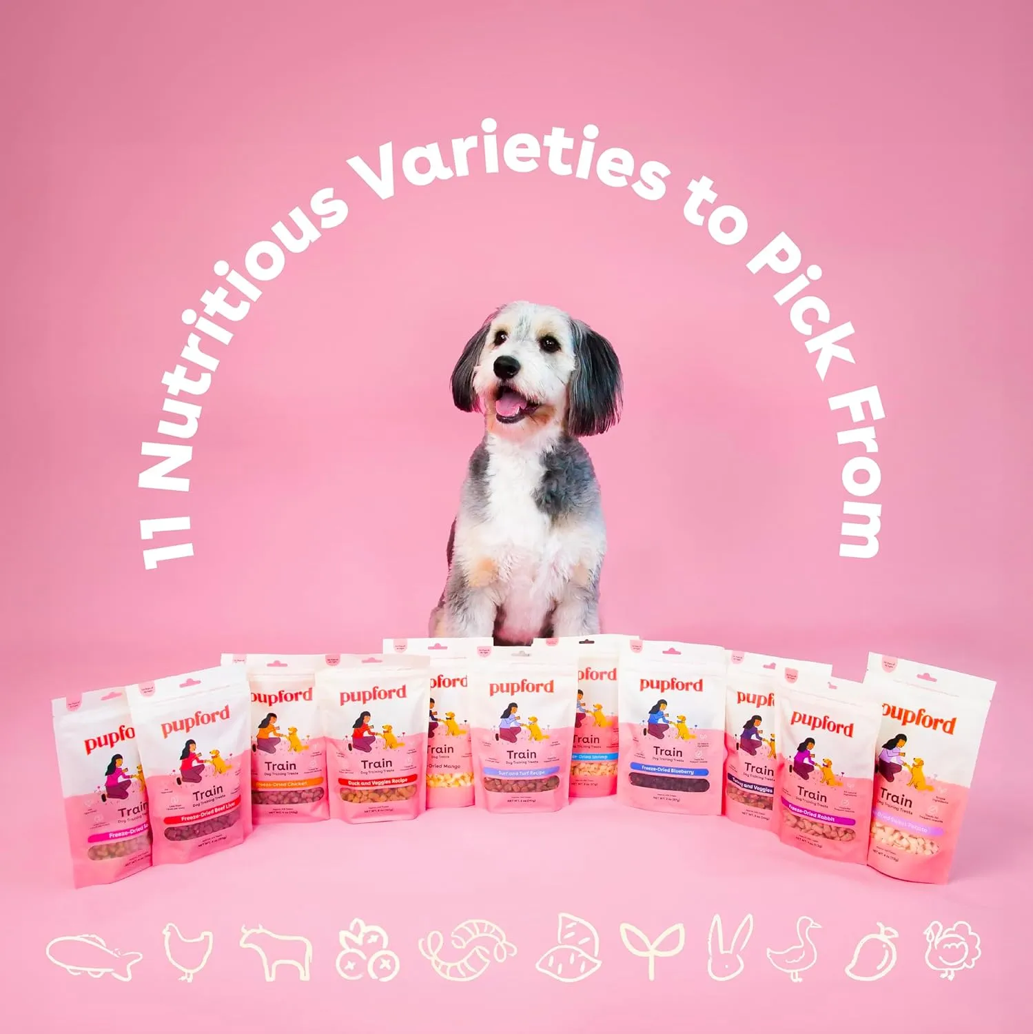 Pupford Freeze Dried Training Treats for Dogs & Puppies, 450  One Ingredient Bites (Sweet Potato, 4 oz)