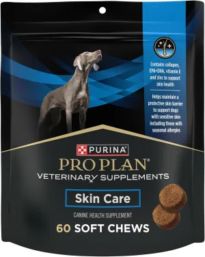 Purina Pro Plan Veterinary Supplements Skin Care Dog Supplements with Omega-3 Fish Oil and EPA and DHA - (Pack of 3) 60 ct. Pouches