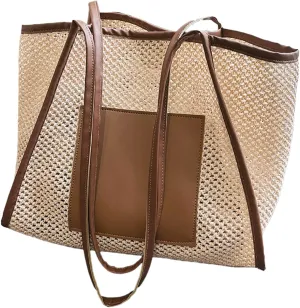 PURPLELILY Stylish Beach Bag for Women Large Mesh Hollow Handbag Lightweight Perfect for Travel Pool Gym & Picnic