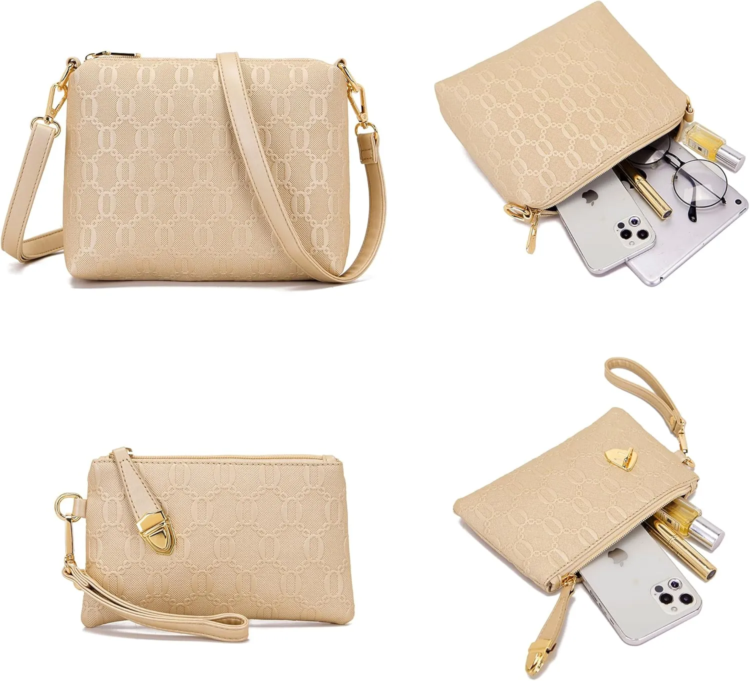 Purse for Women Fashion Medium Shoulder Bag Crossbody Bag Top Handle Tote Handbag Set 4PCS