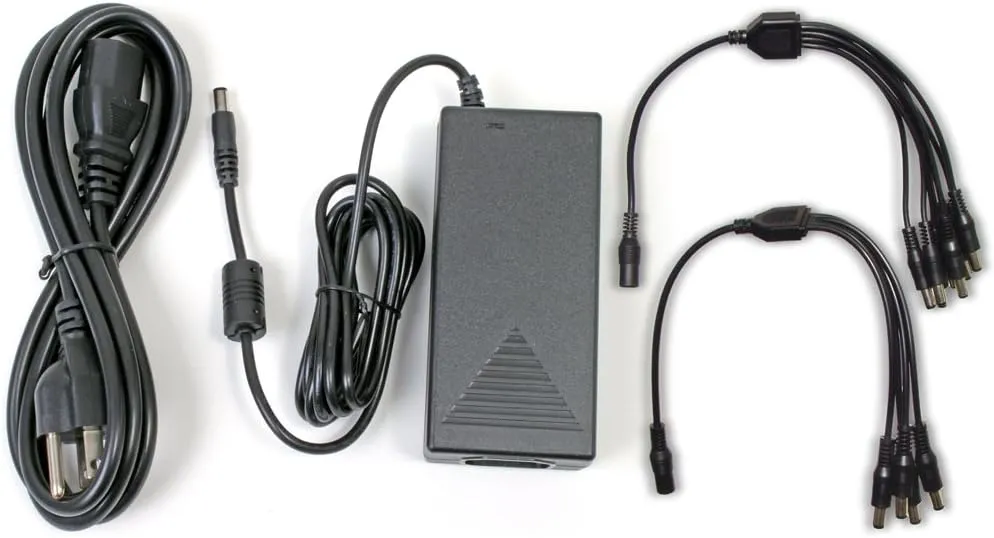 Q-See QSS1250A 12V 5A Camera AC Adapter with 4-Way Power Splitters