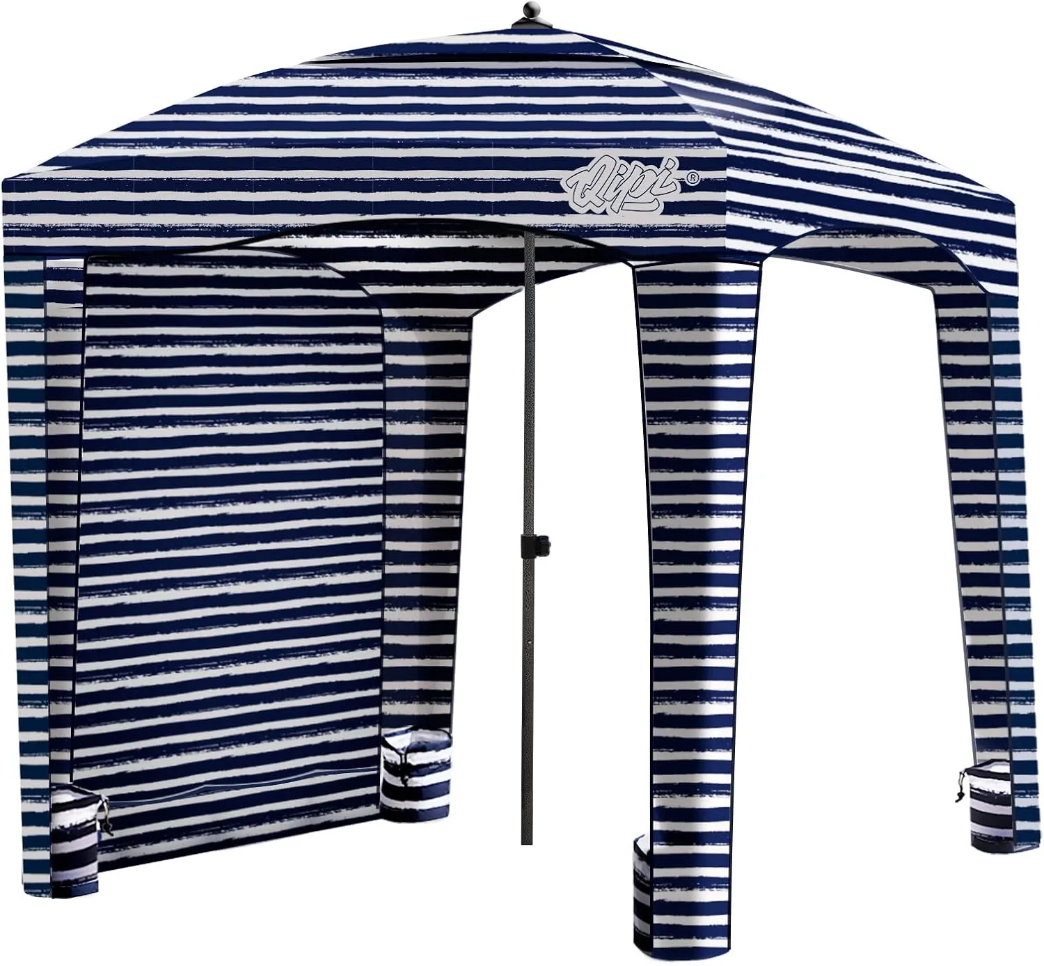 Qipi Beach Cabana - Easy to Set Up Canopy, Waterproof, Portable 6' x 6' Beach Shelter, Included Side Wall, Shade with UPF 50  UV Protection, Ultimate Sun Umbrella - for Kids, Family & Friends