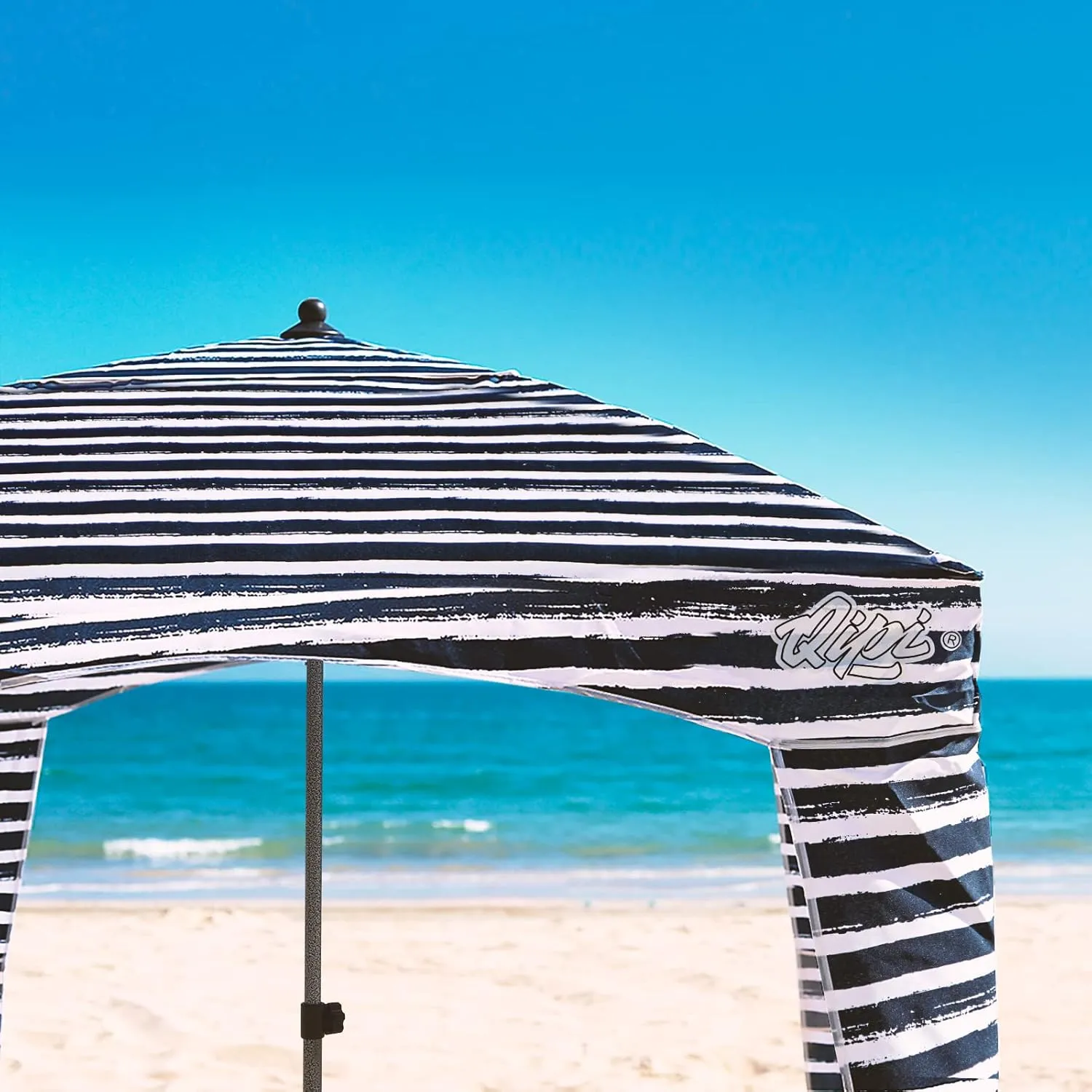Qipi Beach Cabana - Easy to Set Up Canopy, Waterproof, Portable 6' x 6' Beach Shelter, Included Side Wall, Shade with UPF 50  UV Protection, Ultimate Sun Umbrella - for Kids, Family & Friends