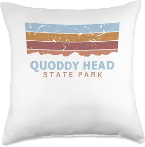Quoddy Head State Park Maine Retro Cool Throw Pillow, 18x18, Multicolor