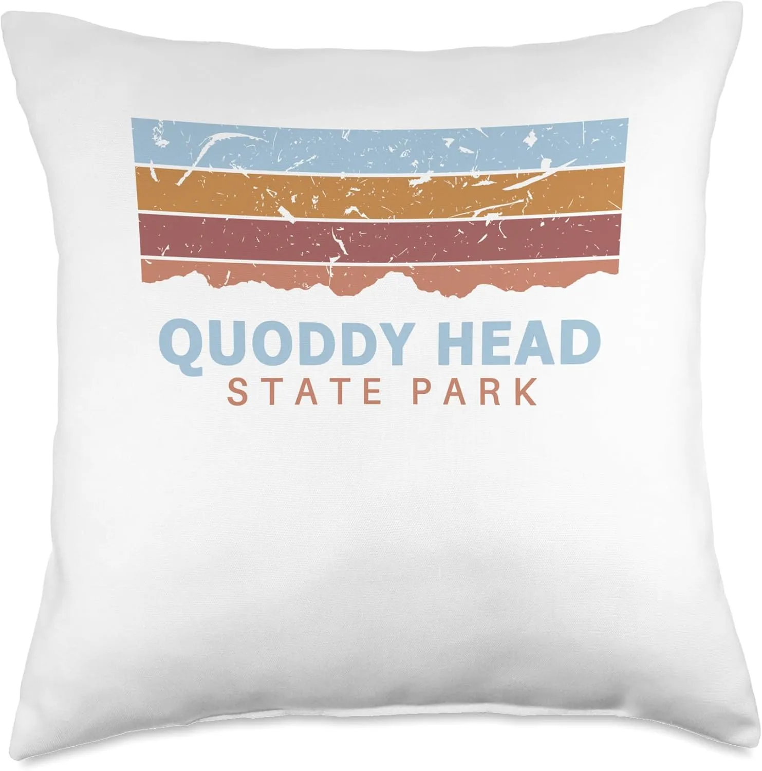 Quoddy Head State Park Maine Retro Cool Throw Pillow, 18x18, Multicolor