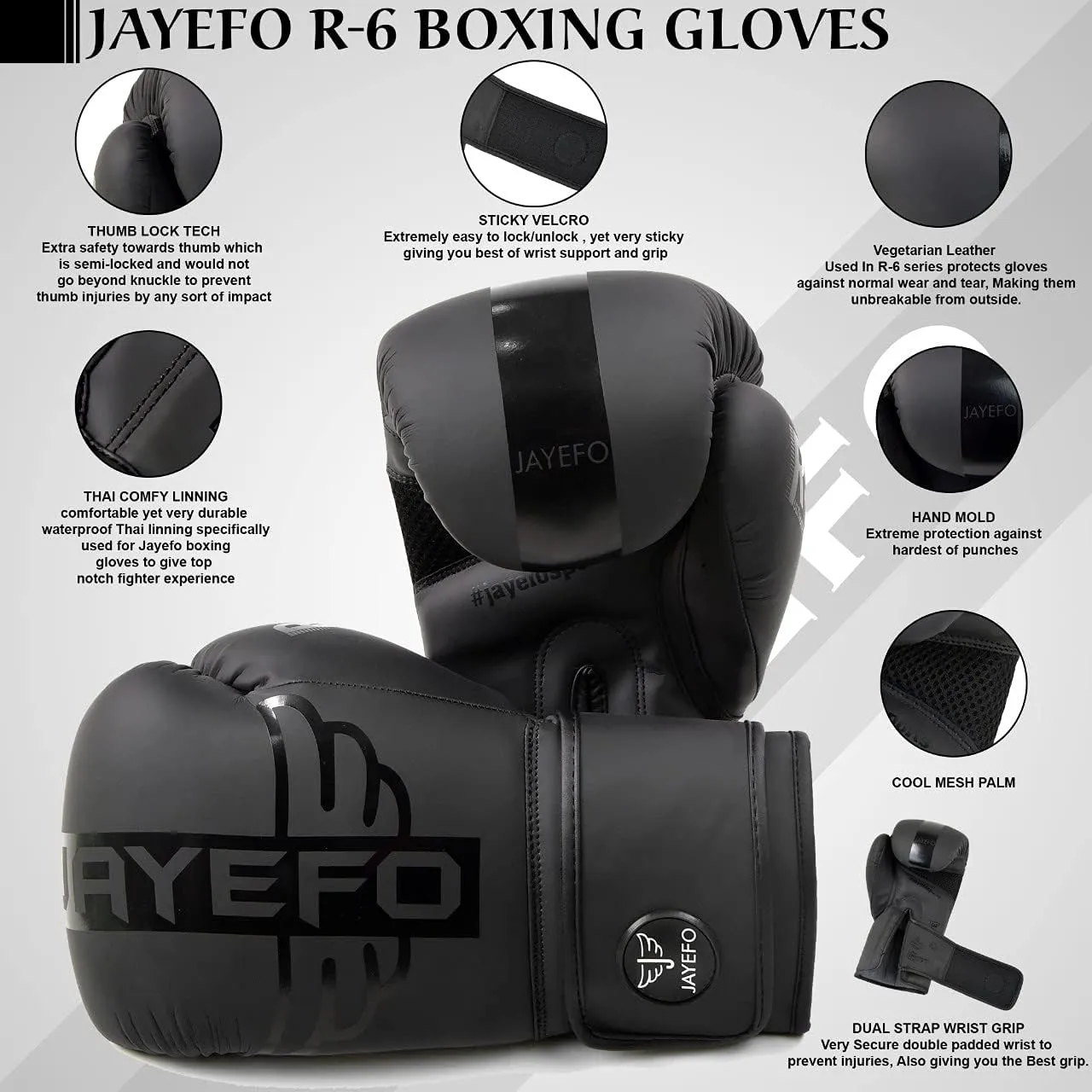 R-6 Boxing Gloves for Men & Women Sparring Heavy Punching Bag MMA Muay Thai Kickboxing Mitts