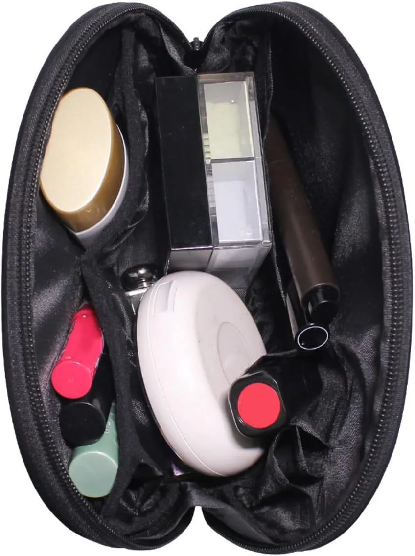 Rainbow Fist Raised on Black Women's Shell Shape Cosmetic Makeup Bag, With Zipper Travel Toiletry Bag, Colorful Storage Bag for Lady Girl 8 x 2.5 x 5.5 inch
