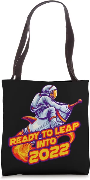 Ready To Leap Into 2022 Astronaut Space Time Travel Gift Tote Bag
