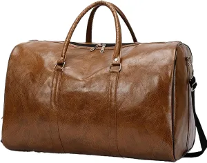 Real Cow Leather Travel Duffle Bag Luggage bag large capacity bag light exercise fitness weekender bag overnight bag Western Muliticolor Bag (TAN)