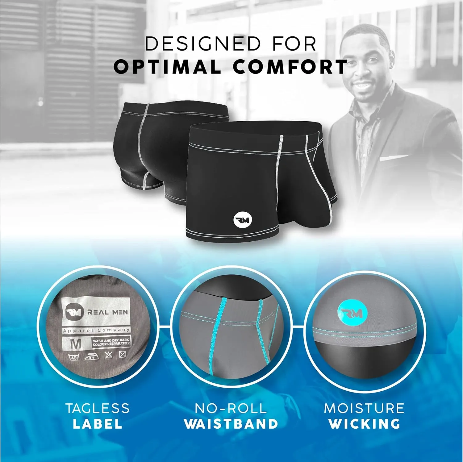Real Men Bulge Enhancing Pouch Underwear for Men – 1 or 4 Pack Nylon 3 Inches- Ice Silk Mens Boxer Briefs ABCD Pouches XS-5XL