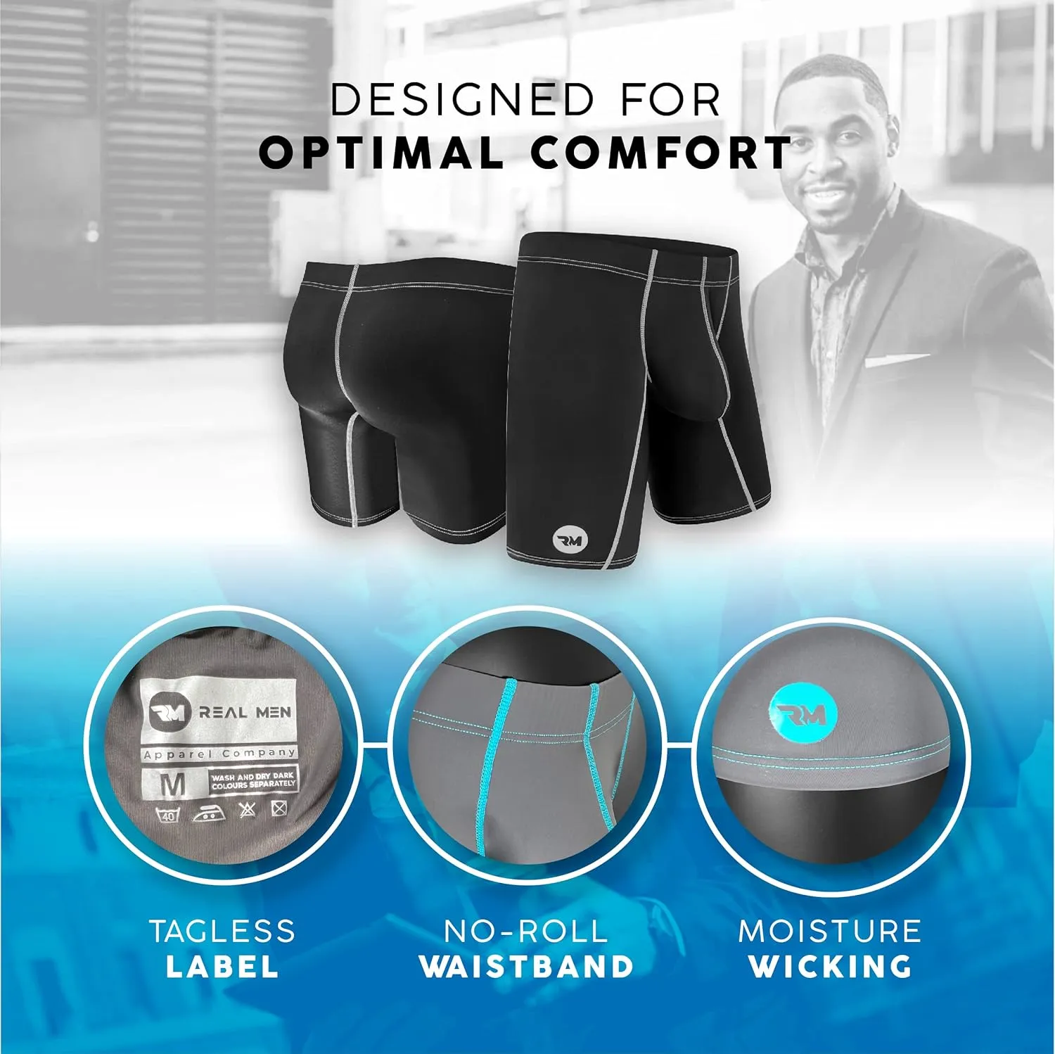 Real Men Bulge Enhancing Pouch Underwear for Men – 1 or 4 Pack Nylon 3 Inches- Ice Silk Mens Boxer Briefs ABCD Pouches XS-5XL