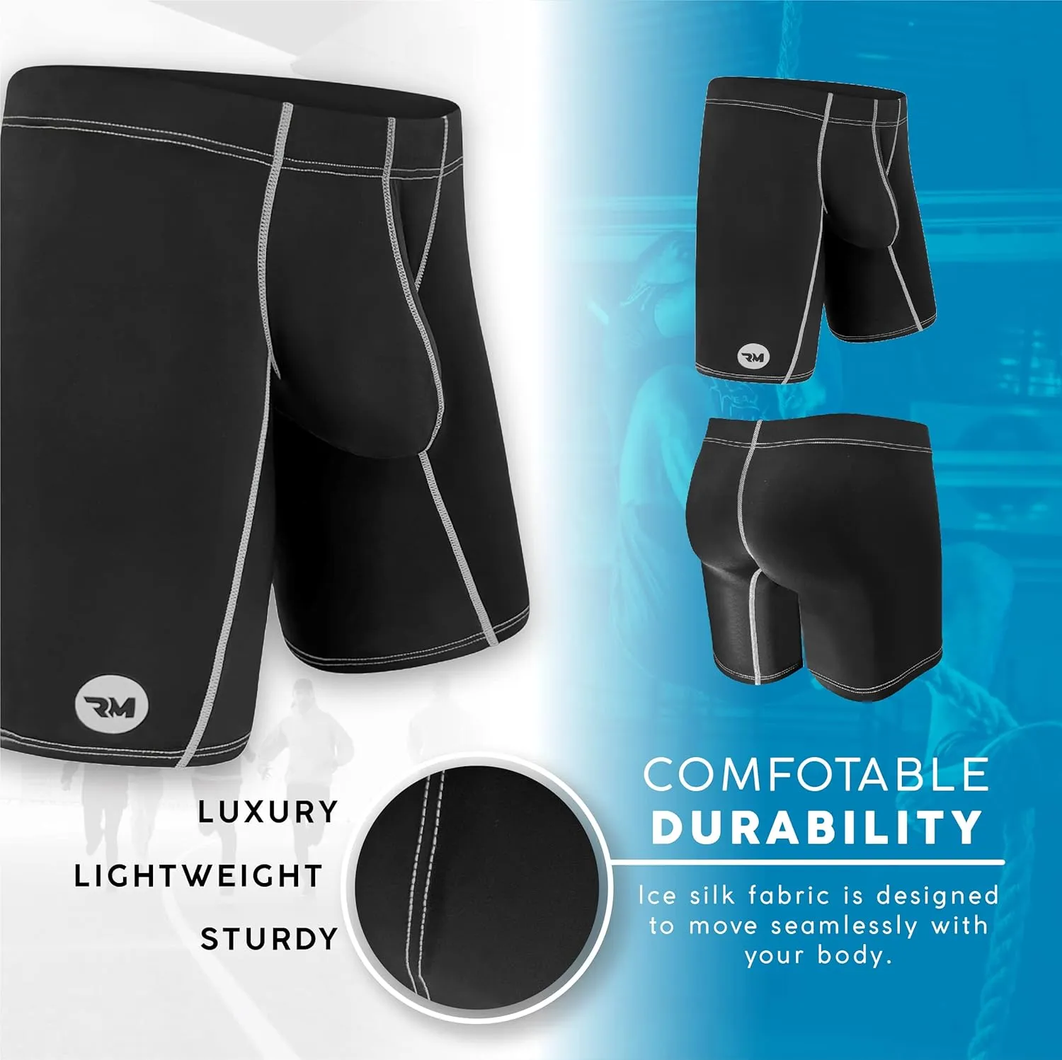 Real Men Bulge Enhancing Pouch Underwear for Men – 1 or 4 Pack Nylon 3 Inches- Ice Silk Mens Boxer Briefs ABCD Pouches XS-5XL