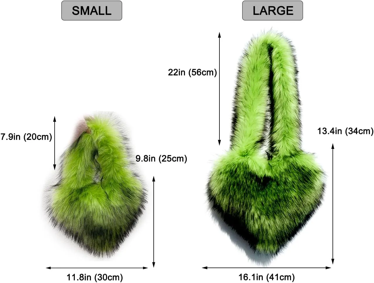 Rejolly Heart Shaped Furry Purse for Women Large Soft Shoulder Bag Fluffy Faux Fur Trendy Y2K Girls Handbag