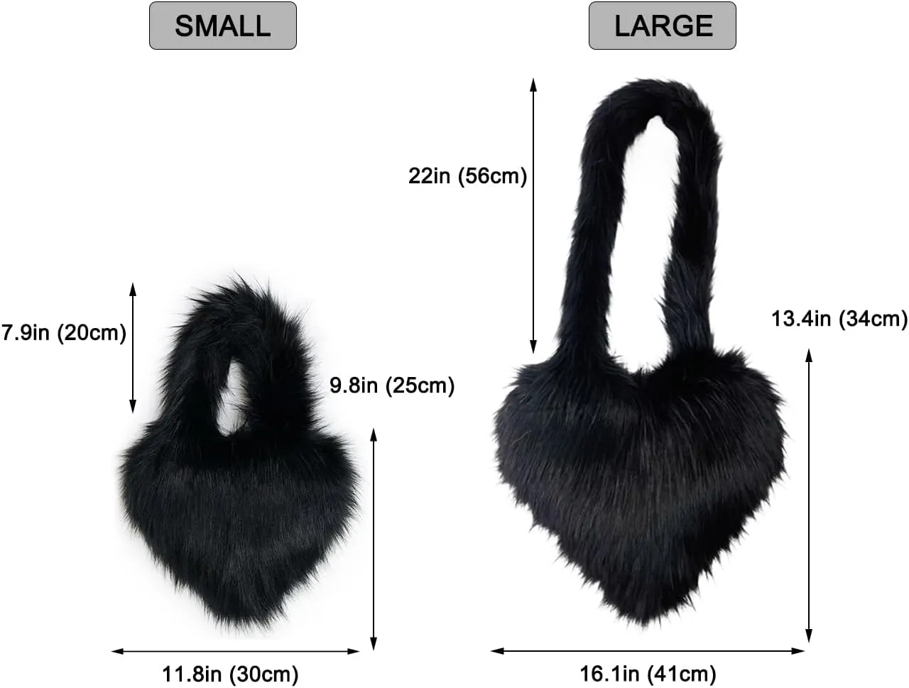 Rejolly Heart Shaped Furry Purse for Women Large Soft Shoulder Bag Fluffy Faux Fur Trendy Y2K Girls Handbag