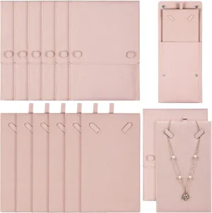 Remuuly 6 Sets Necklace Travel Case Folder No Tangle Necklace Pouch Travel Jewelry Organizer Bridesmaid Gifts for Wedding Single Portable Microfiber Jewelry Case Storage Bag for Women