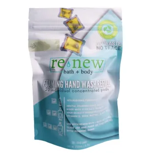 Renew Bath   Body Foaming Hand Soap Refills, 20 pods, Gardenia & Lemon Scent, eco-Friendly and Cruelty Free, Plant-Based Packaging - Plastic Free - Ocean Safe, Makes 80 Fl oz Total