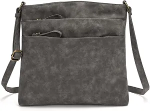 Retro Crossbody Bag Women Shoulder Bag Waterproof Satchel Bag PU Leather Multi-pocket Messenger Bag