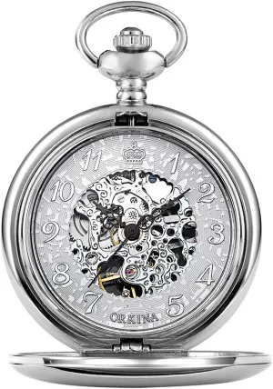 Retro Mechanical Pocket Watch Smooth Case Hand Winding Watches Engrave Flip Case Clock Chain for Men Women