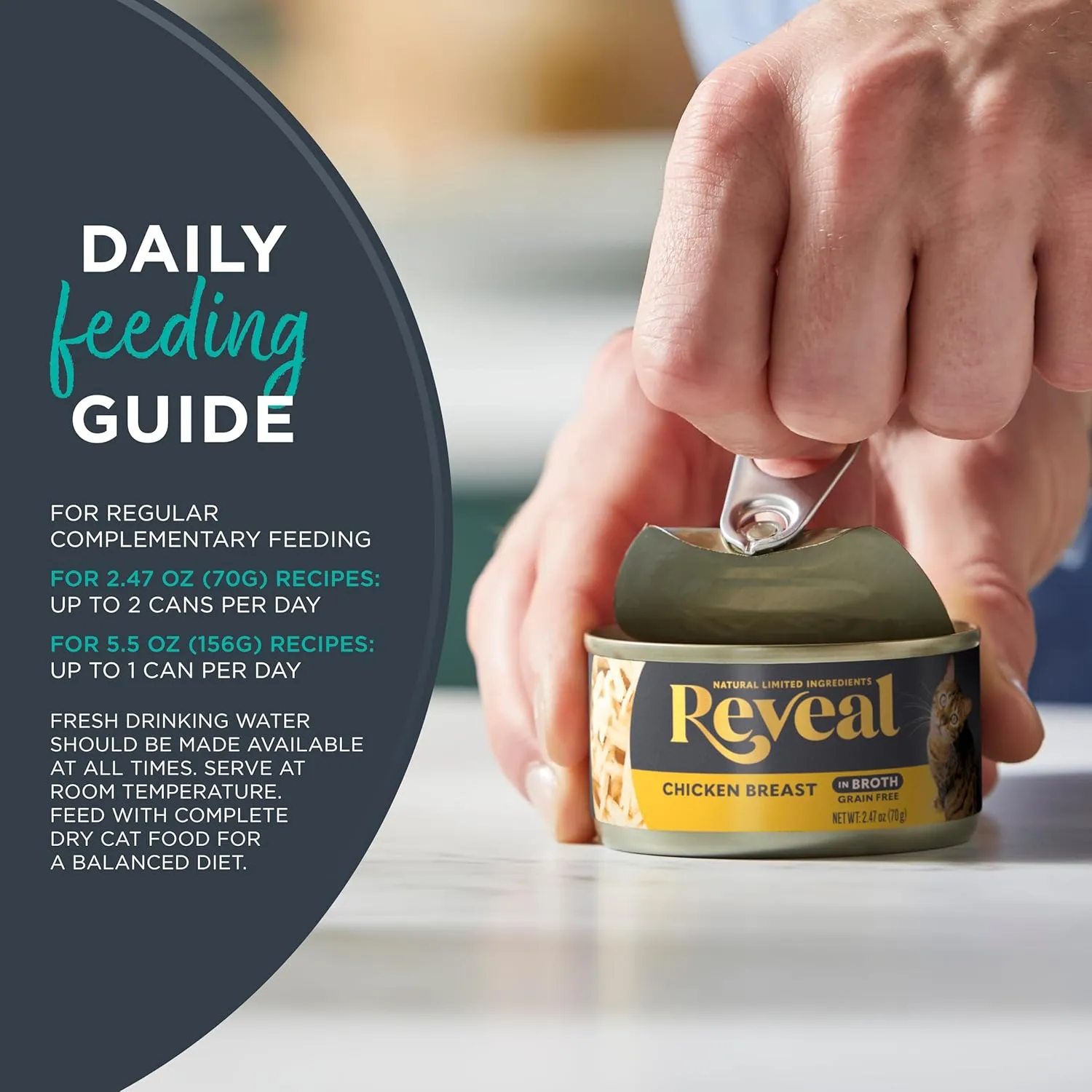 Reveal Natural Wet Cat Food, 12 Count, Grain Free, Limited Ingredient Canned Food for Cats, Fish and Chicken Variety in Broth, 2.47 oz Cans