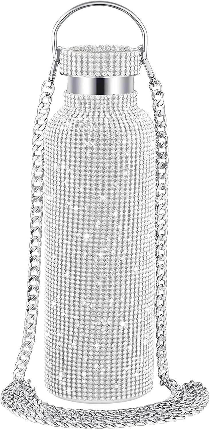 Rhinestone Water Bottle - 25 Oz Stainless Steel, Insulated Hydration Bottle with Sparkling Stones