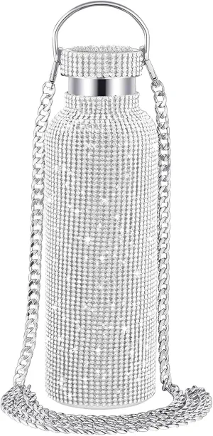 Rhinestone Water Bottle - 25 Oz Stainless Steel, Insulated Hydration Bottle with Sparkling Stones