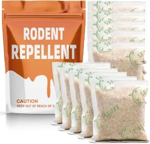 Rodent Repellent Mouse Deterrent Pouches Indoor, Mice Repellent Indoor/Outdoor, Extra-Strength Rat Repellant for Car Engines, Keep Rodents Out of Home/RV, Mouse Repellant (1 Ounce (Pack of 10))