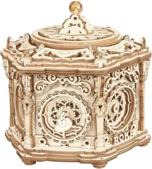 ROKR 3D Wooden Puzzles Delicate Music Box, DIY Mechanical Model Kits, Romantic Gift on Birthday/Valentine's Day, Vintage Style Decoration for Home