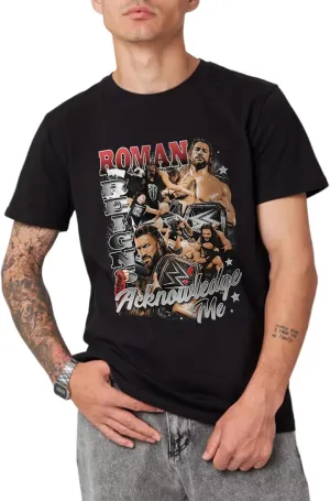 Roman and Reigns Wrestling T Shirts Cotton Short Sleeve Crewneck Cool Top Clothing for Wrestling Enthusiasts and Fans