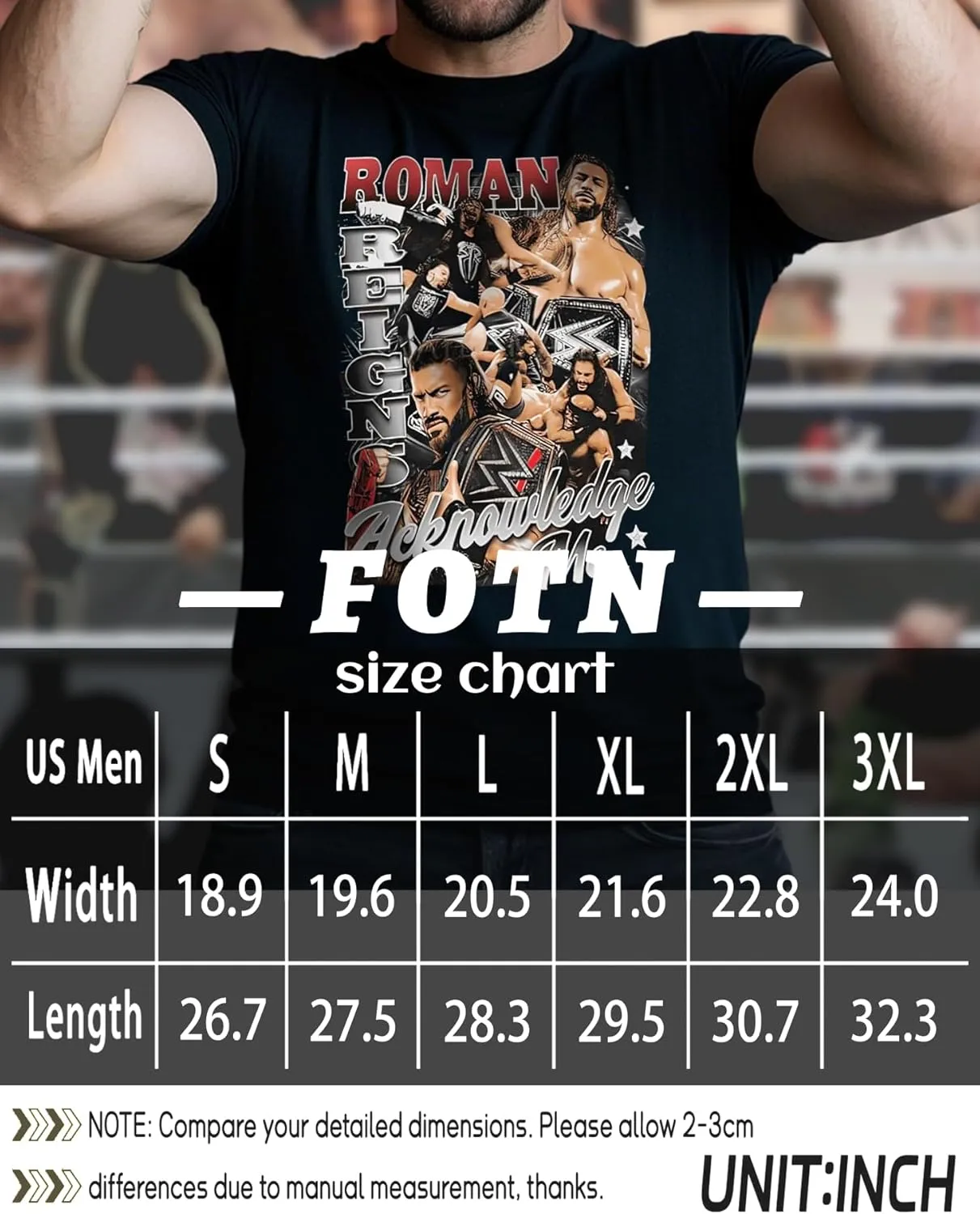 Roman and Reigns Wrestling T Shirts Cotton Short Sleeve Crewneck Cool Top Clothing for Wrestling Enthusiasts and Fans