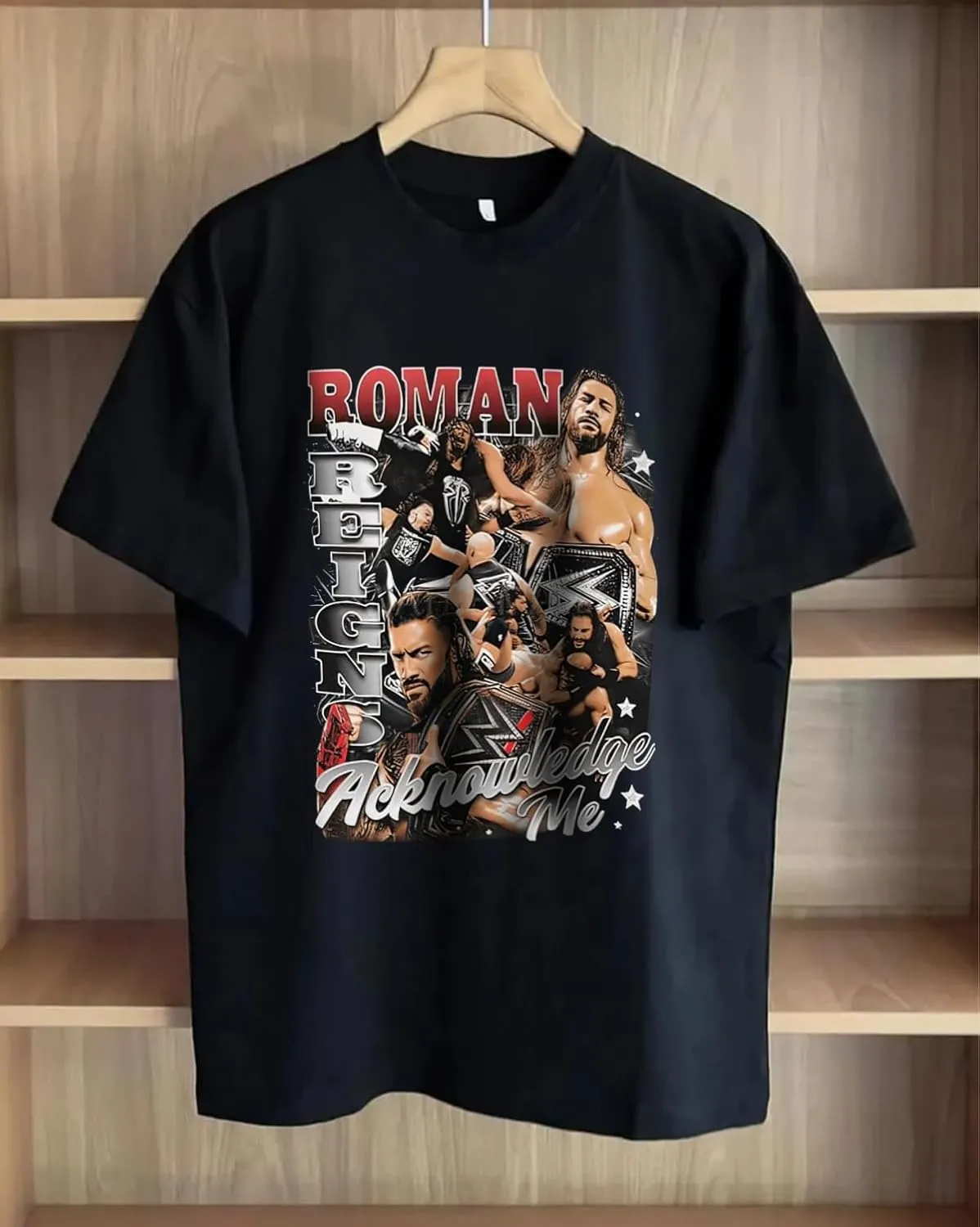 Roman and Reigns Wrestling T Shirts Cotton Short Sleeve Crewneck Cool Top Clothing for Wrestling Enthusiasts and Fans