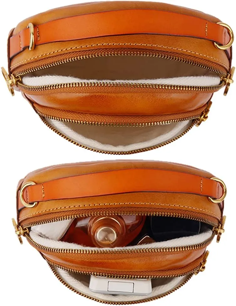 ROUROU Retro Shoulder Bag for Women Top Handle Handbag Mini Crossbody Bag Genuine Leather Clutch Bag Coin Purse Wallet