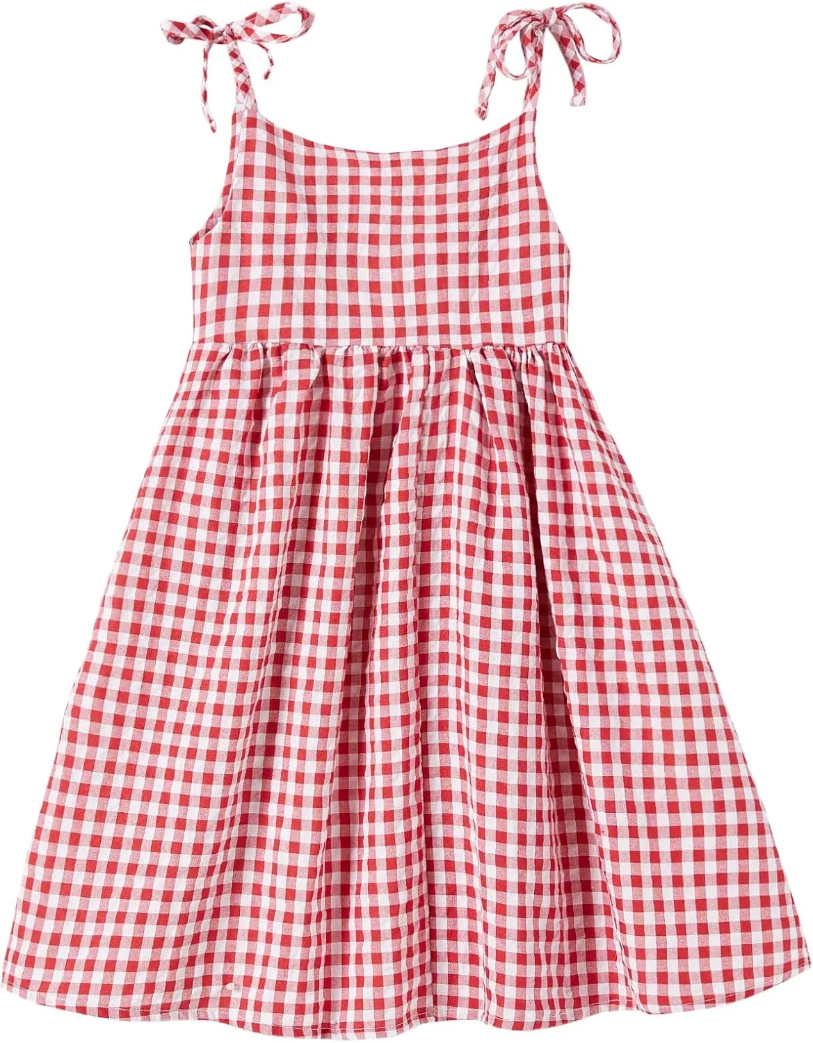 Rysly Girls Cotton-Linen Sleeveless Dress with Shoulder Straps and Pockets Toddler Girls Sundress
