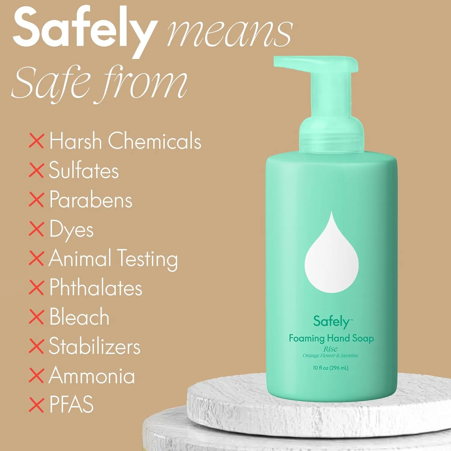 Safely Foaming Hand Soap – Fresh 6-Pack, Moisturizing Liquid Hand Soap With Coconut Conditioning, Leaves Skin Soft And Smooth, Removes Dirt, Grease, and Impurities, 10 Fl Oz Each