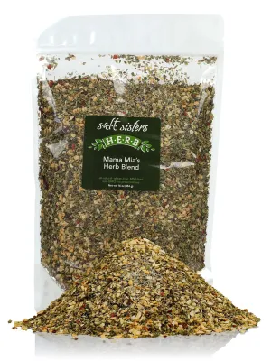 s.a.l.t. sisters Mama Mia's Herb Blend | All-Natural, Gluten Free, MSG Free, Non-GMO | Dried Herbs & Salt Seasoning | Versatile Use for Meat, Fish, Vegetables, and More | 1lb