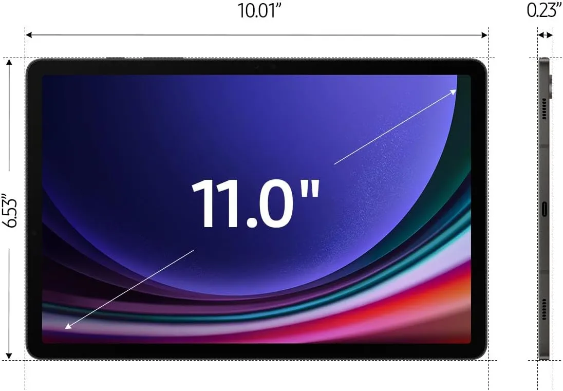 Samsung Galaxy Tab S9 11” 128GB WiFi 7 Android AI Tablet, Snapdragon 8 Gen 2 Processor, AMOLED Screen, Durable Design, S Pen Included, Long Battery Life, Auto Focus Camera, US Version, 2023, Graphite