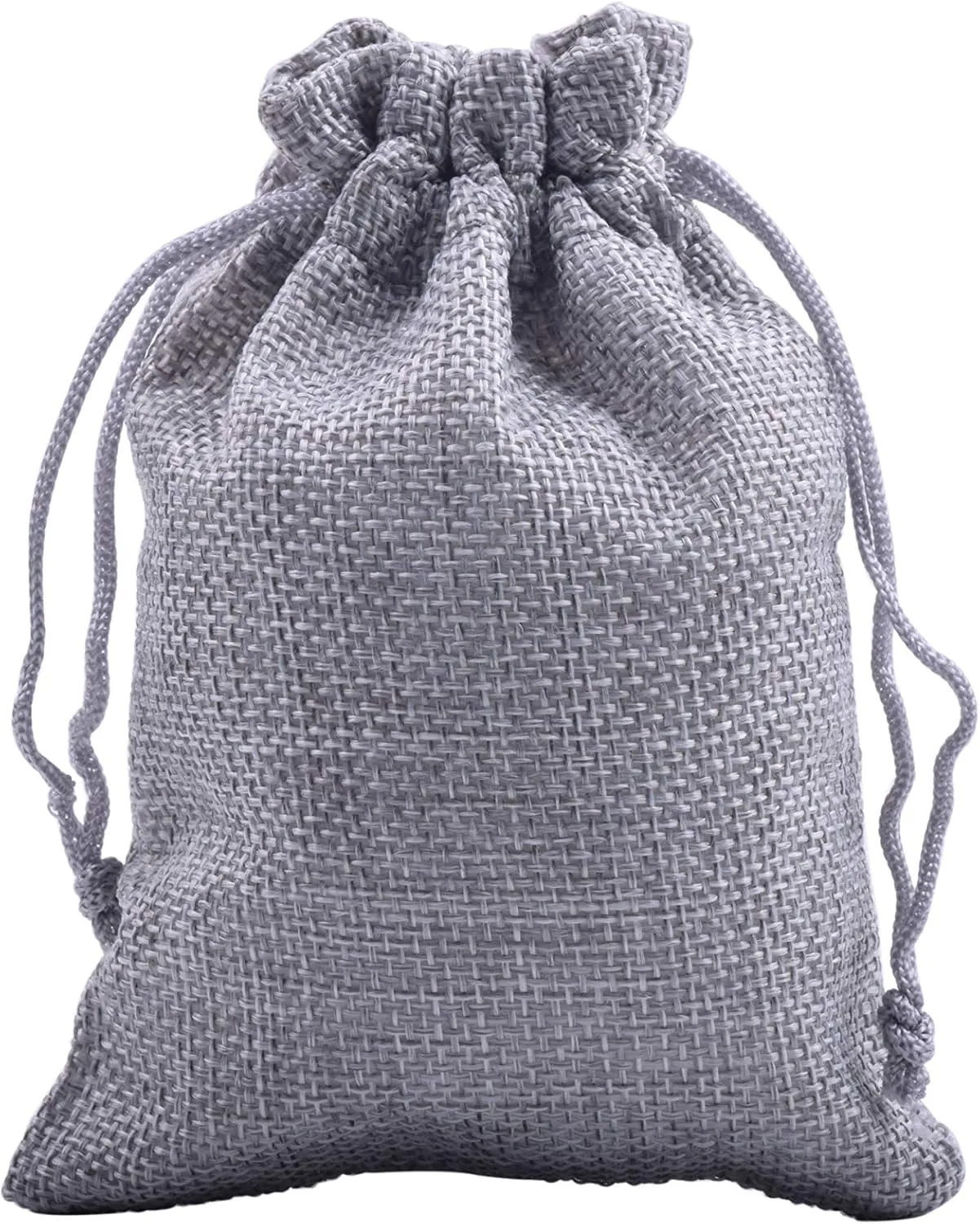 Sansam 50pcs 7.0x9.0cm/2.8''x3.6'' Grey Lining Burlap Small Gift Bags Hemp/Hessian Bags, Jewelry Pouches, Wedding Favors, Jewelry Packing, Sacks