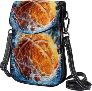 Satchel Bag Basketball Flames And Water Purse Crossbody Leather Messenger Bag For Women