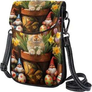 Satchel Bag Happy Easter Bunny Eggs Purse Crossbody Leather Messenger Bag For Women
