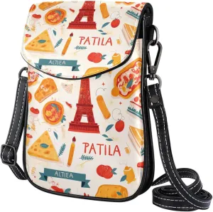 Satchel Bag Landmark Food Pizza Print Purse Crossbody Leather Messenger Bag For Women