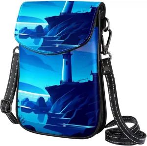 Satchel Bag Lighthouse Night Landscape Purse Crossbody Leather Messenger Bag For Women